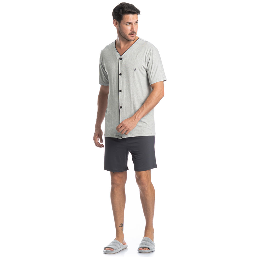 Pijama Masculino Curto Americano Henrique Tombini - Imagem 3 - Mobile