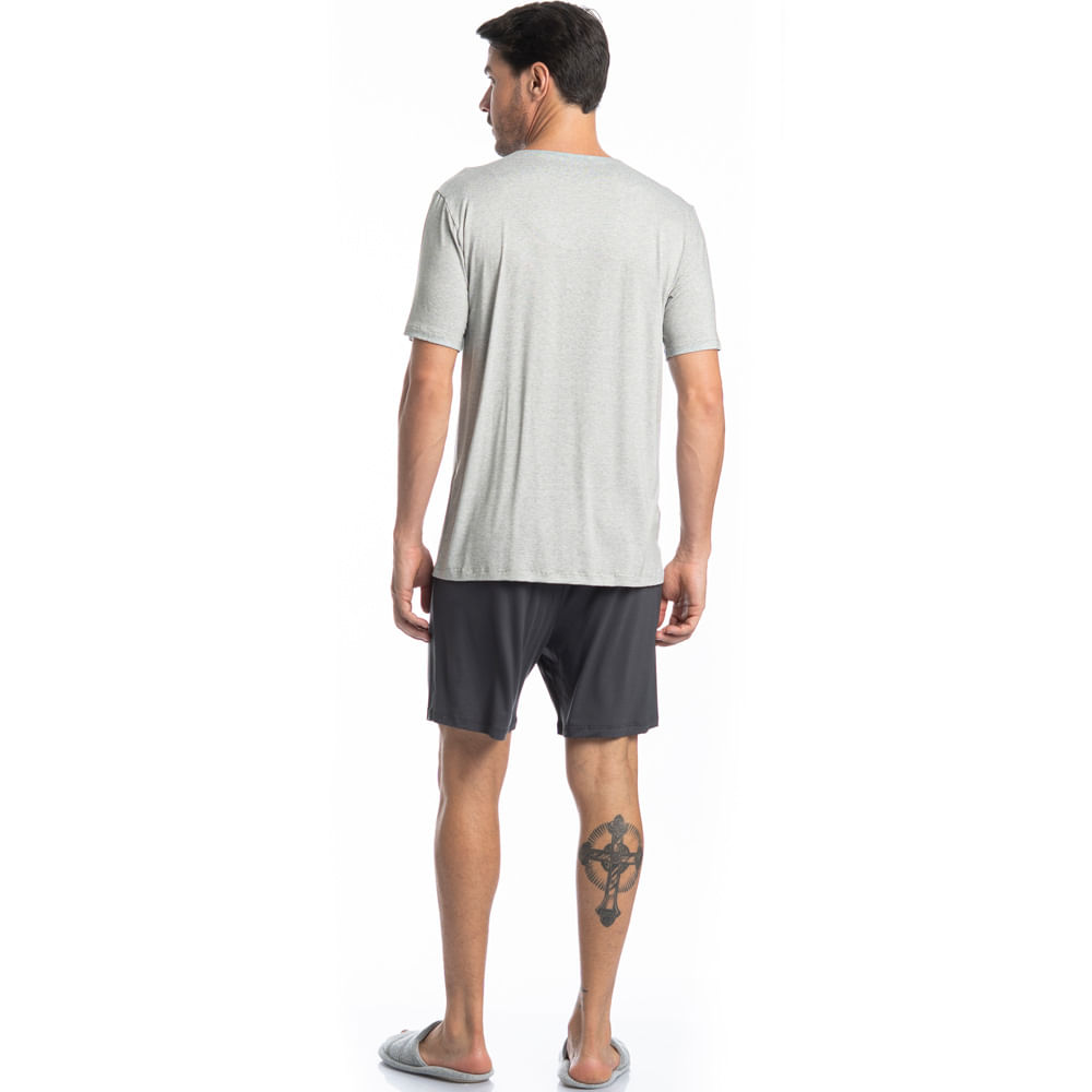 Pijama Masculino Curto Americano Henrique Tombini - Imagem 4 - Mobile