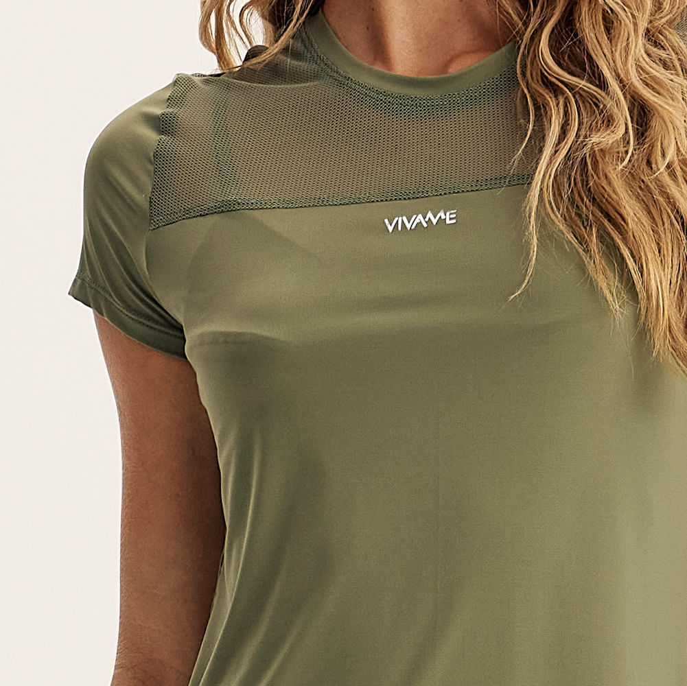 Camiseta Feminina Com Tela Uv Core Vivame - Imagem 5 - Mobile