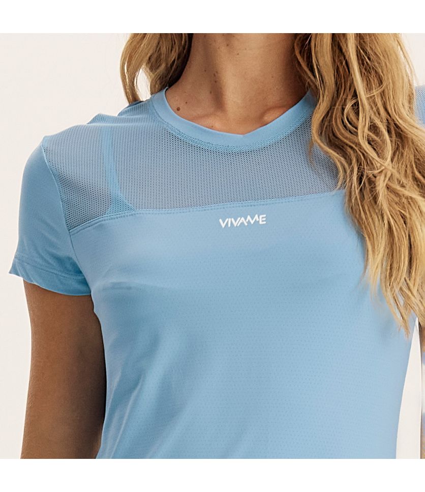 Camiseta Feminina Com Tela Dry-move Core Vivame - Imagem 5 - Desktop