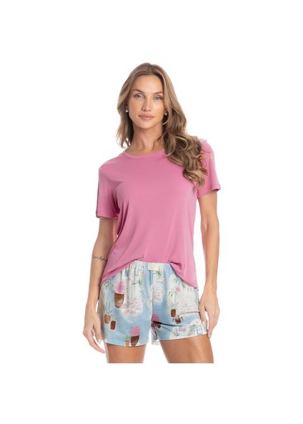 Pijama Curto Feminino La Villa Azul - Imagem 1