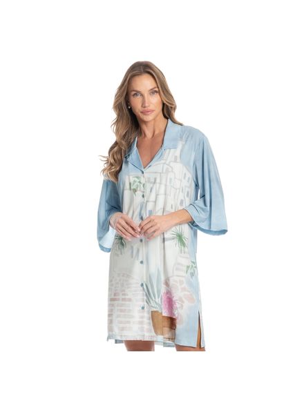 Camisão Abotoado La Villa Azul - Imagem 1