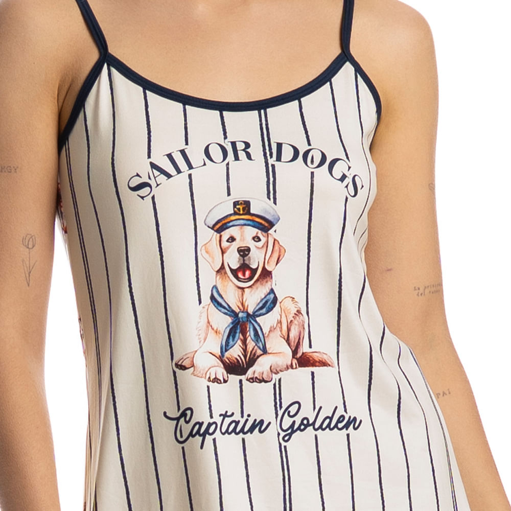 Camisola Curta Leti Sailor Dogs - Imagem 5 - Mobile