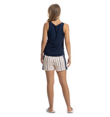 Pijama Feminino Curto Regata Com Bolso Sailor Dogs - Imagem 4 - Mobile