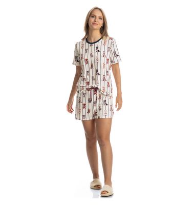 Pijama Curto Feminino Sailor Dogs - Imagem 3 - Mobile
