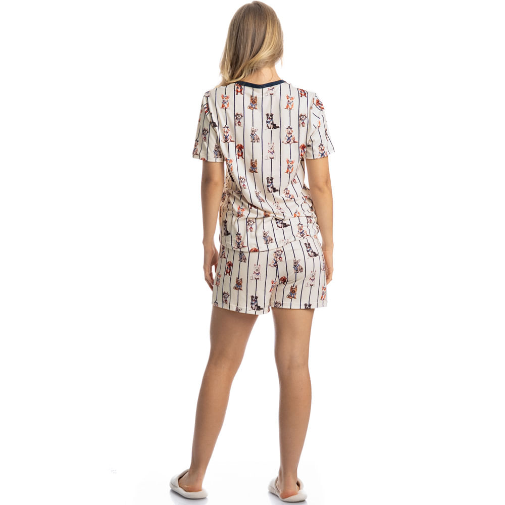 Pijama Curto Feminino Sailor Dogs - Imagem 4 - Mobile