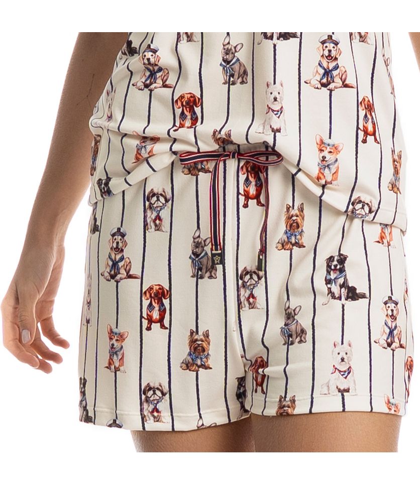 Pijama Curto Feminino Sailor Dogs - Imagem 5 - Desktop