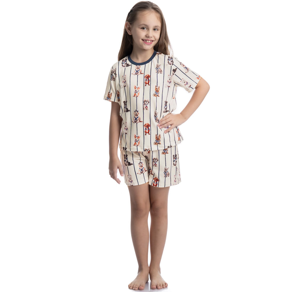 Pijama Curto Infantil Unissex Sailor Dogs - Imagem 3 - Mobile