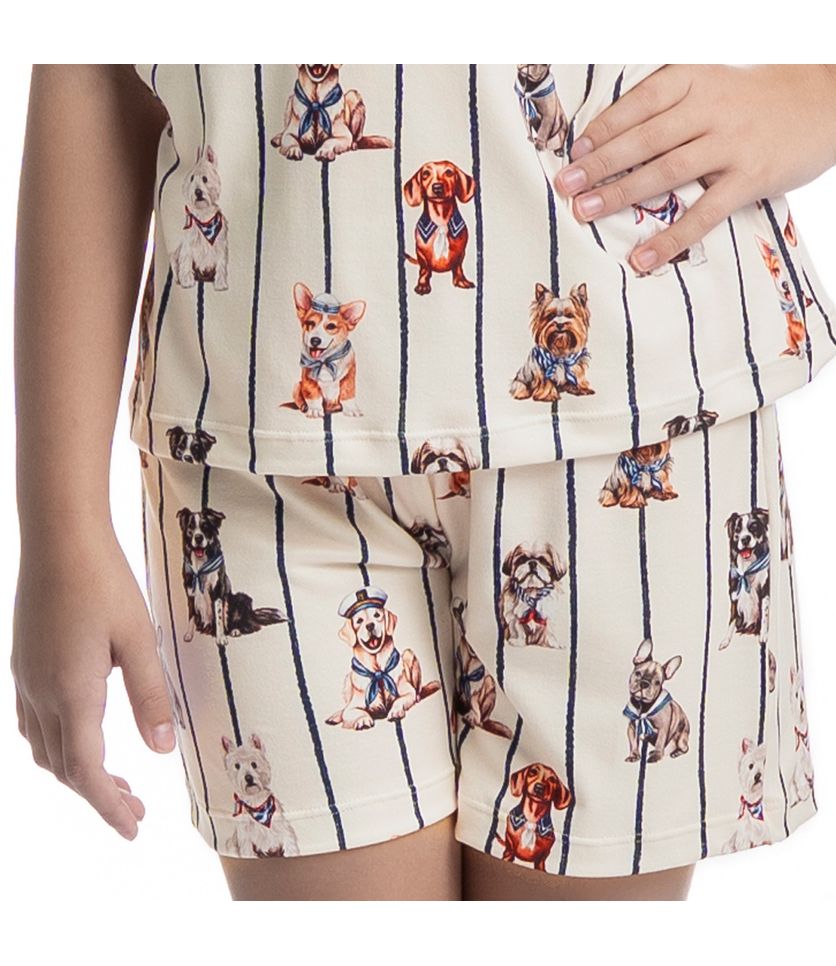 Pijama Curto Infantil Unissex Sailor Dogs - Imagem 5 - Desktop