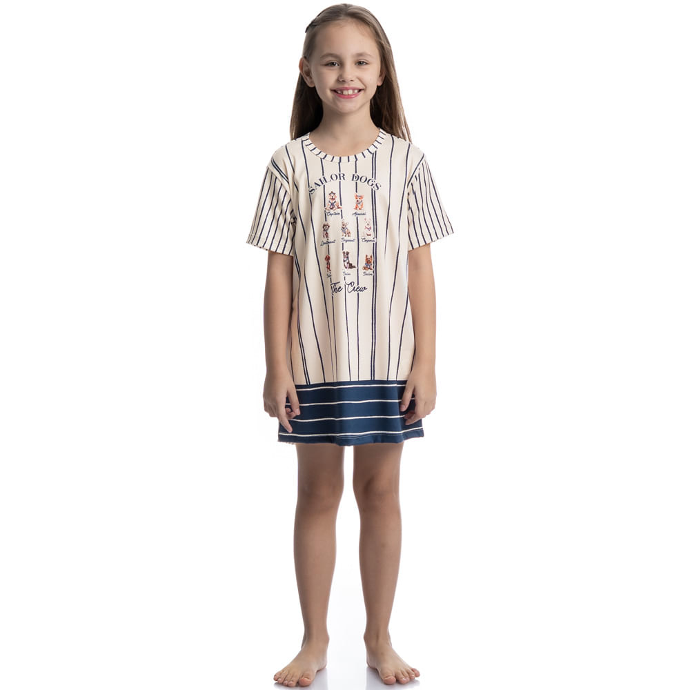 Camisão Curto Infatil Sailor Dogs - Imagem 3 - Mobile