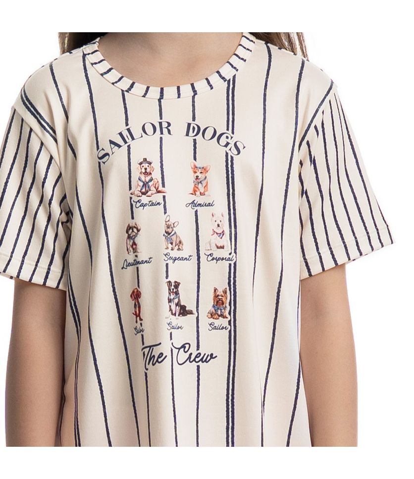 Camisão Curto Infatil Sailor Dogs - Imagem 5 - Desktop
