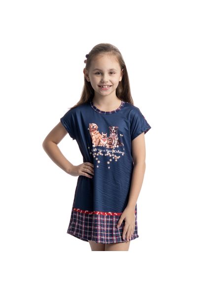 Camisão Curto Infantil Jolly Azul-marinho - Imagem 1