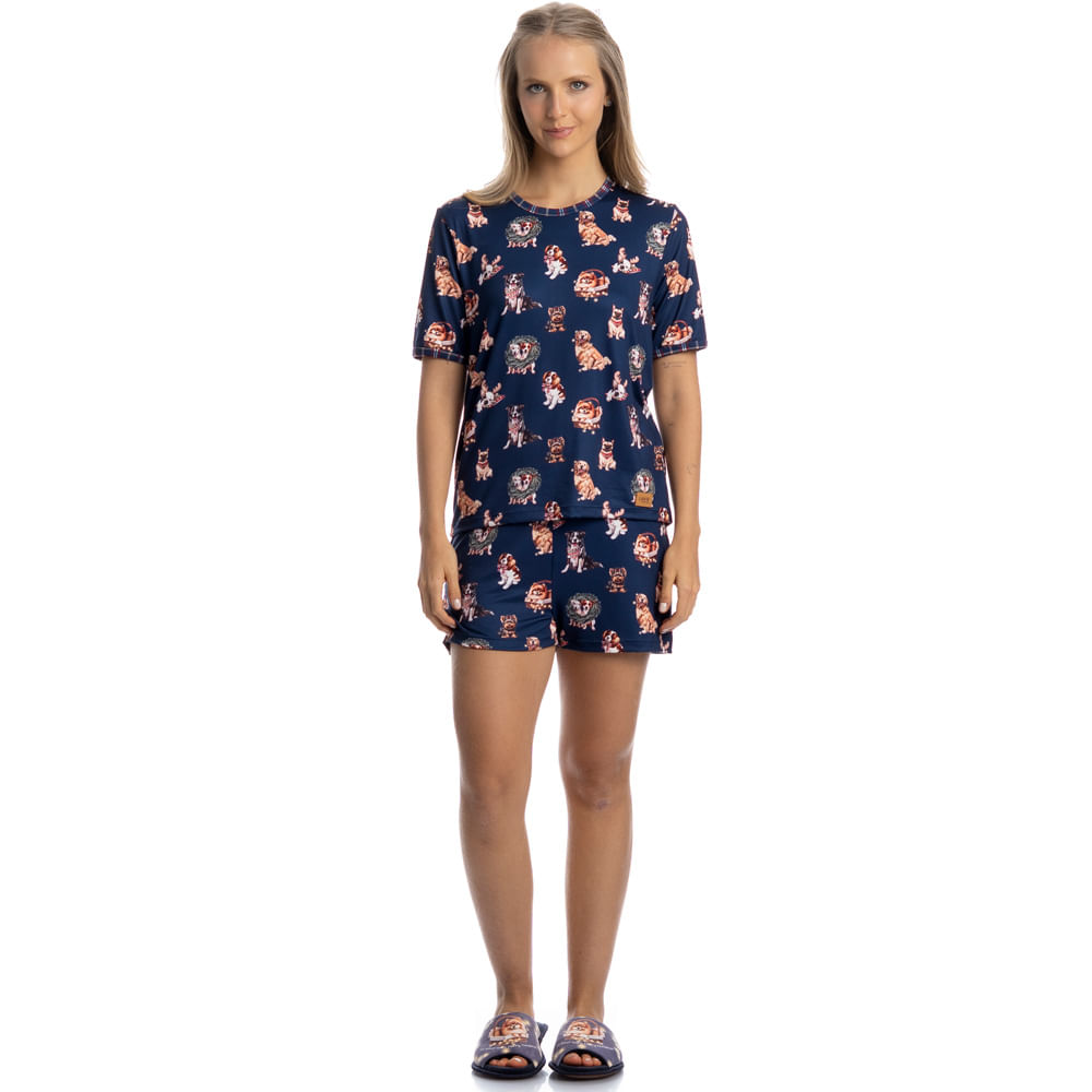 Pijama Curto Feminino Jolly - Imagem 3 - Mobile