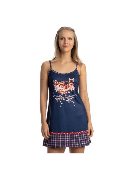 Camisola Curta Leti Jolly Azul-marinho - Imagem 1