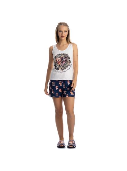 Pijama Feminino Curto Regata Jolly - Imagem 3 - Desktop