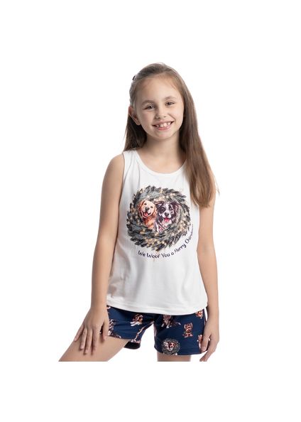 Pijama Infantil Curto Regata Jolly Azul-marinho - Imagem 1