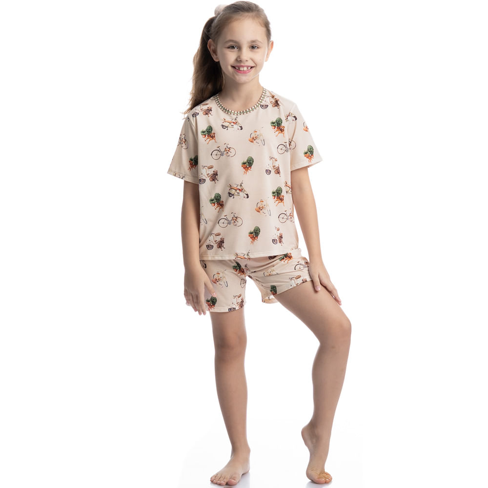 Pijama Curto Infantil Unissex Vira Latas - Imagem 3 - Mobile