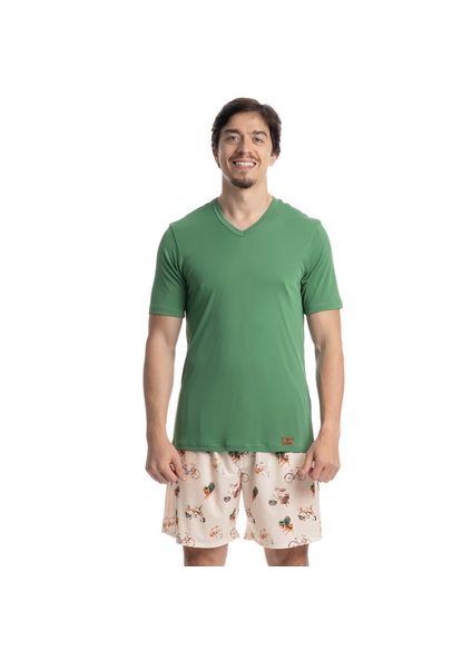 Pijama Masculino Curto Vira Latas Tombini Branco - Imagem 1