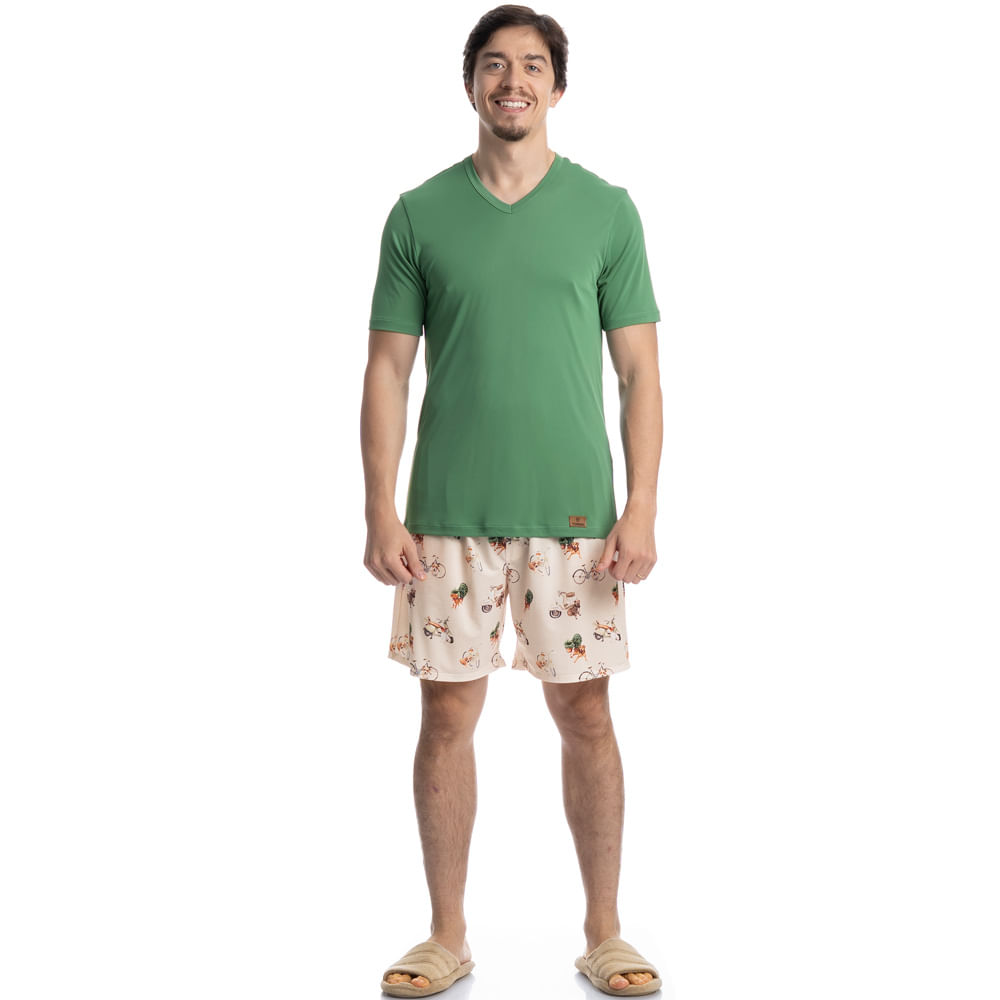 Pijama Masculino Curto Vira Latas Tombini - Imagem 3 - Mobile