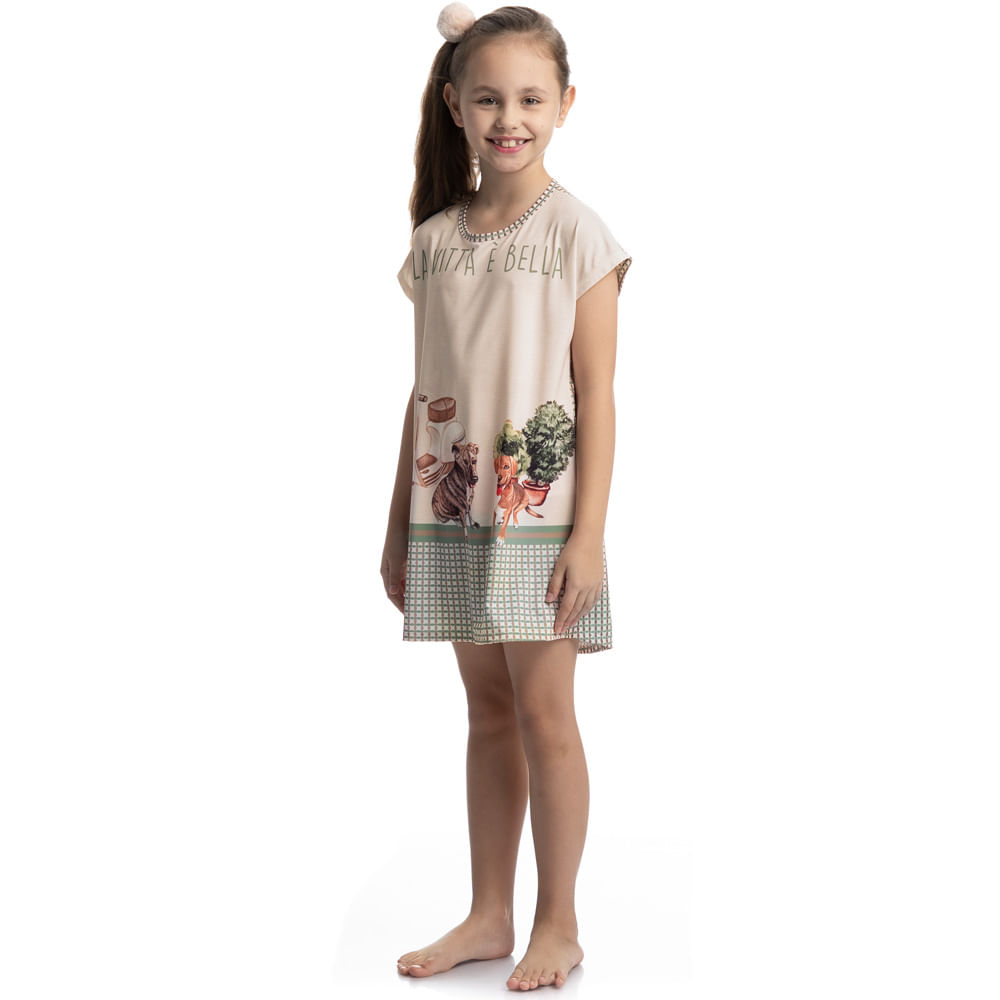 Camisão Curto Infantil Vira Latas - Imagem 3 - Mobile