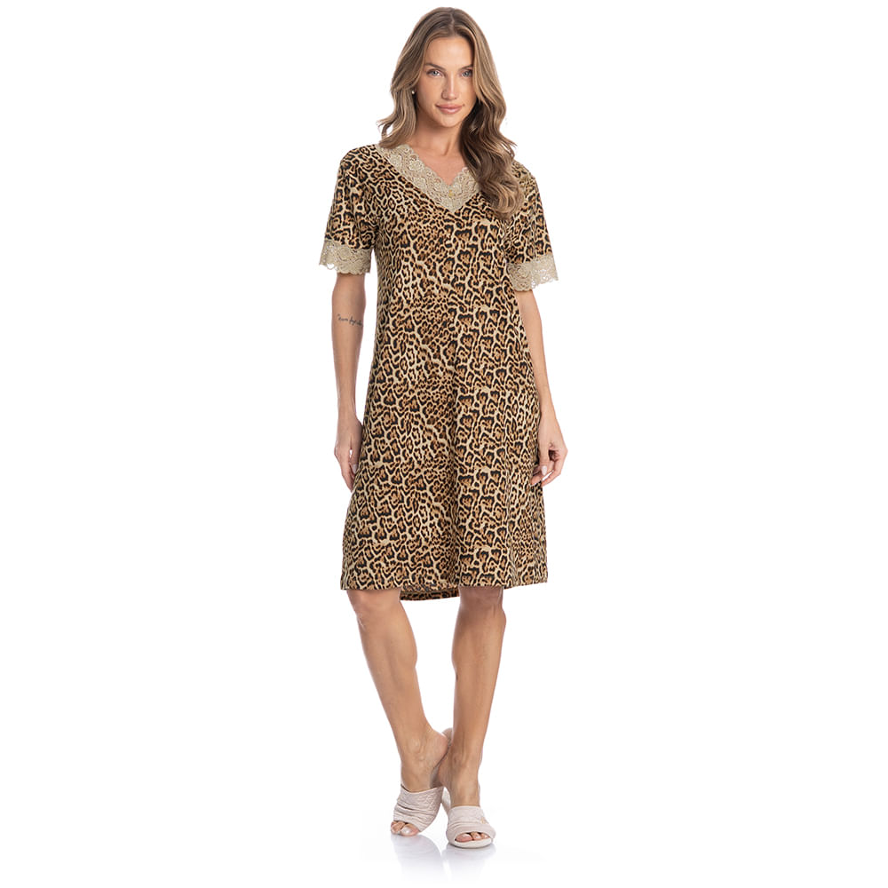 Camisão Médio Com Renda Luiza - Imagem 3 - Mobile