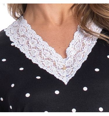 Camisão Médio Com Renda Luiza - Imagem 5 - Mobile