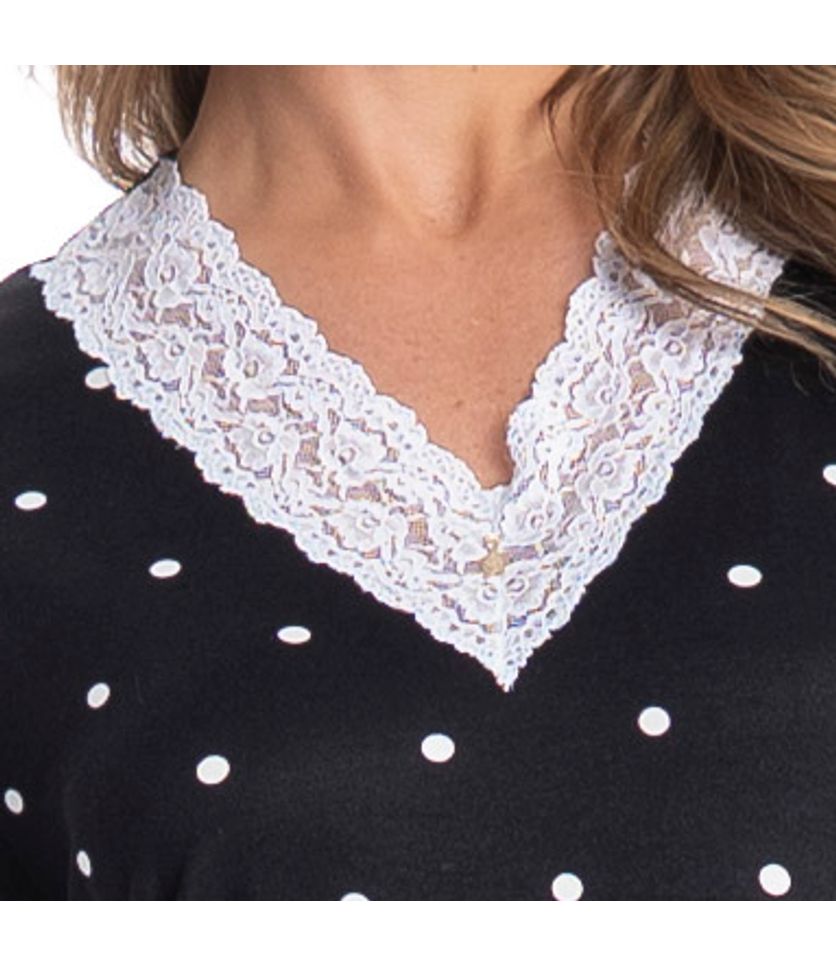 Camisão Médio Com Renda Luiza - Imagem 5 - Desktop