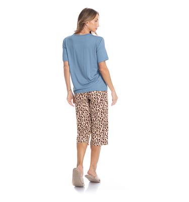 Pijama Feminino Pescador Com Renda Felina - Imagem 4 - Mobile