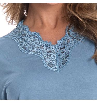 Pijama Feminino Pescador Com Renda Felina - Imagem 5 - Mobile