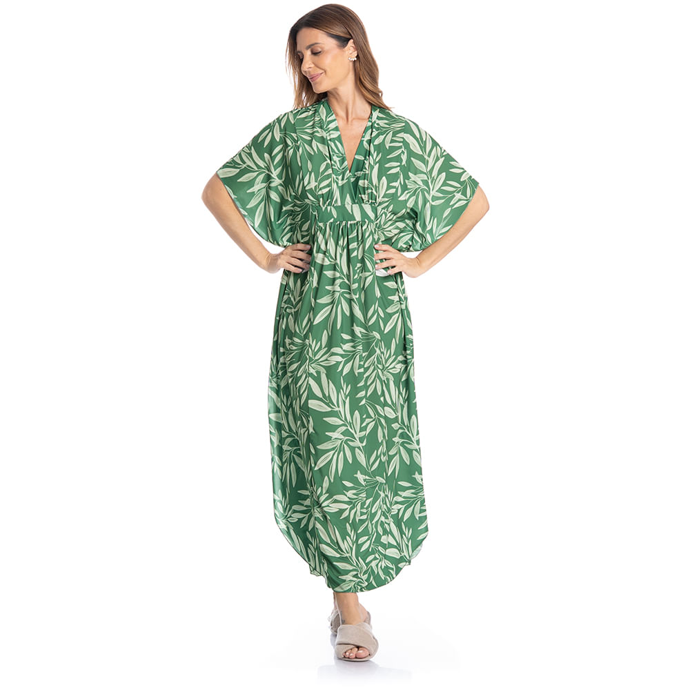 Kaftan Feminino Longo Olivo - Imagem 3 - Mobile