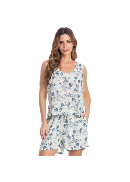 Conjunto Feminino Curto Com Bolso Summer Azul-marinho - Imagem 1