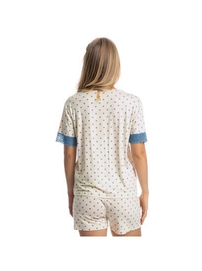 Pijama Feminino Curto Com Renda Maria - Imagem 2 - Desktop