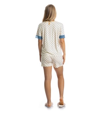Pijama Feminino Curto Com Renda Maria - Imagem 4 - Mobile