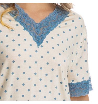 Pijama Feminino Curto Com Renda Maria - Imagem 5 - Mobile