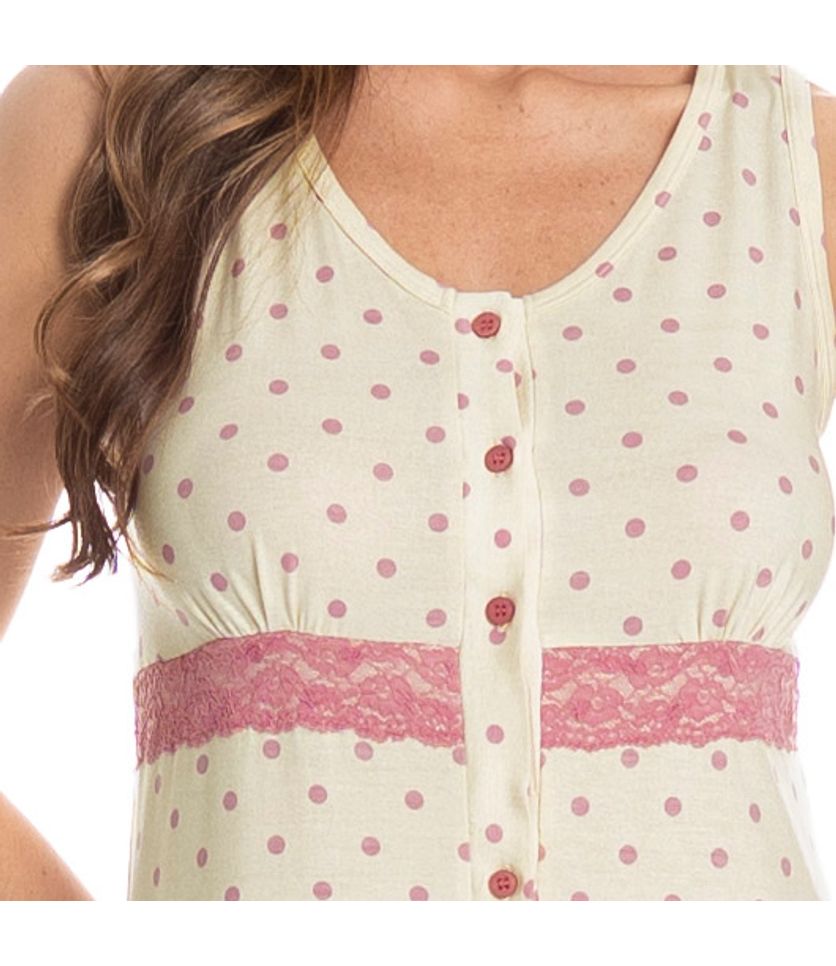 Camisão Regata Abotoado Maria - Imagem 5 - Desktop