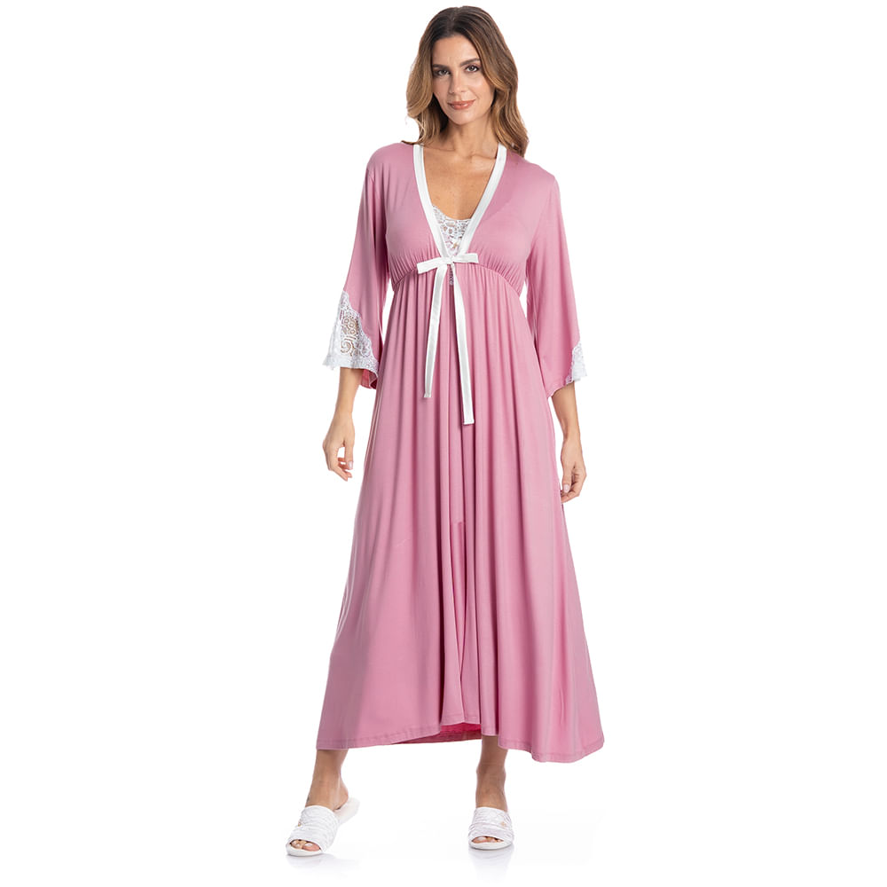 Robe Midi Com Renda Luna - Imagem 3 - Mobile