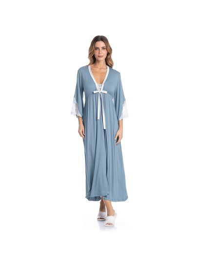 Robe Midi Com Renda Luna - Imagem 3 - Desktop