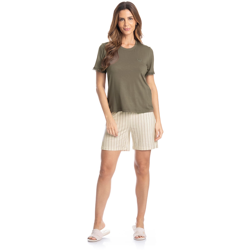 Pijama Feminino Curto Shortão Caroline - Imagem 3 - Mobile