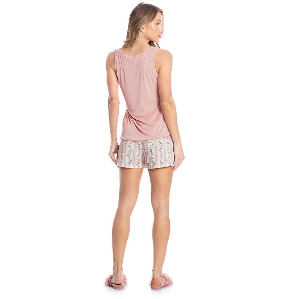 Pijama Feminino Curto Regata Oliveiras - Imagem 4 - Mobile