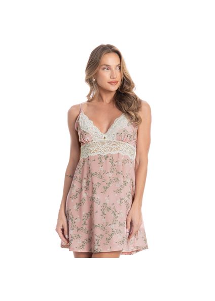 Camisola Com Renda Luiza Oliveiras Rosa-3 - Imagem 1