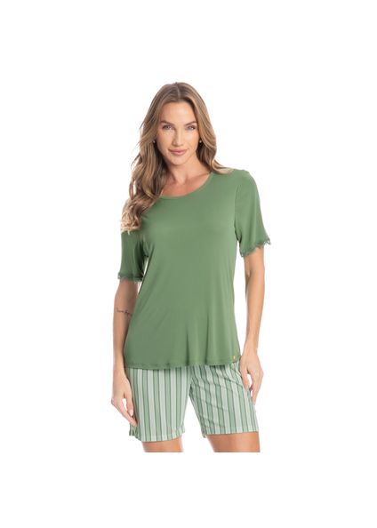Pijama Feminino Shortão Pati Verde - Imagem 1