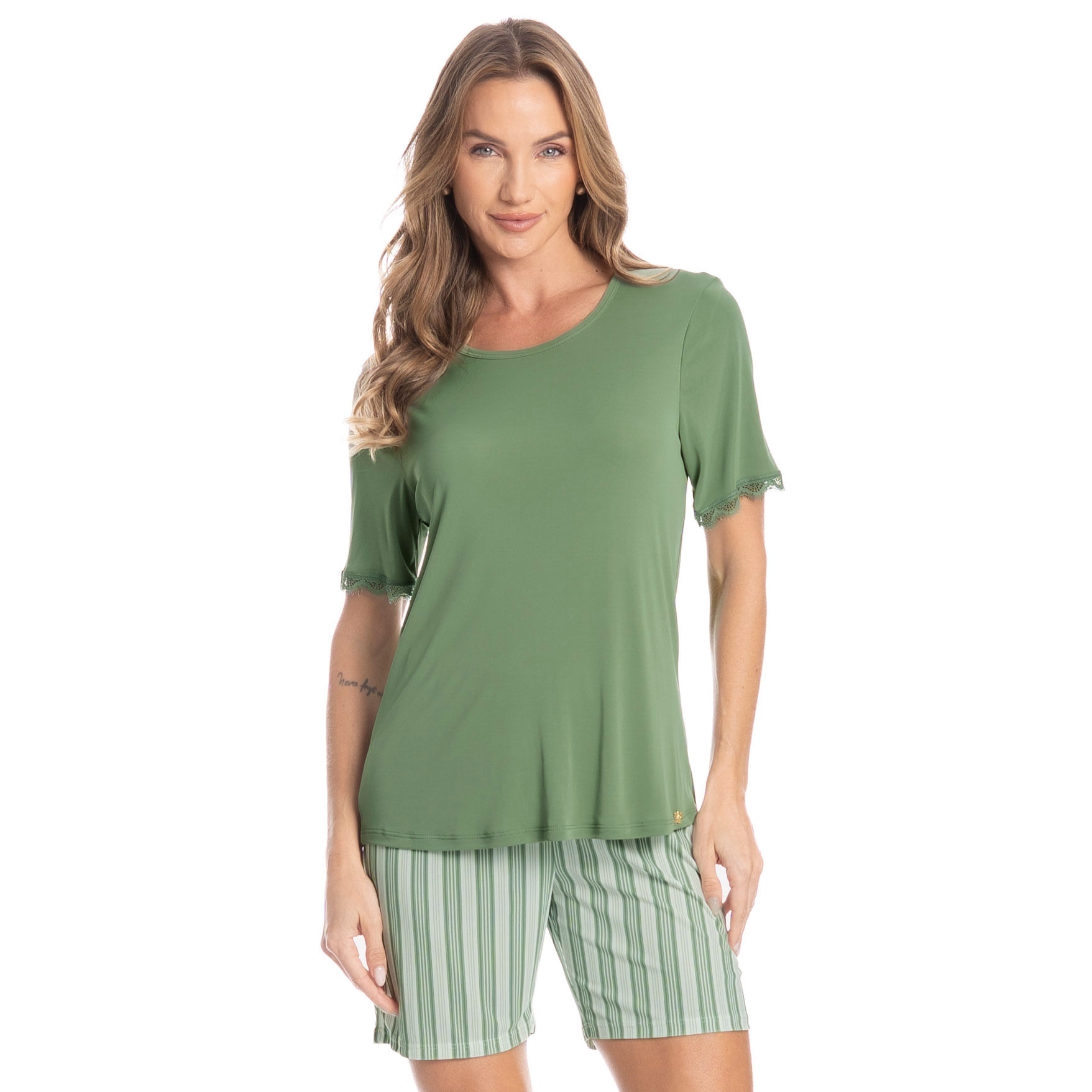 Pijama Feminino Shortão Pati - Imagem 1 - Mobile