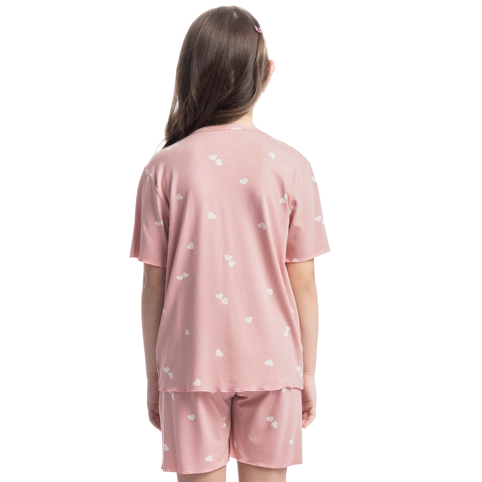 Pijama Infantil Curto Americano Amore Rosa-3 - Imagem 2