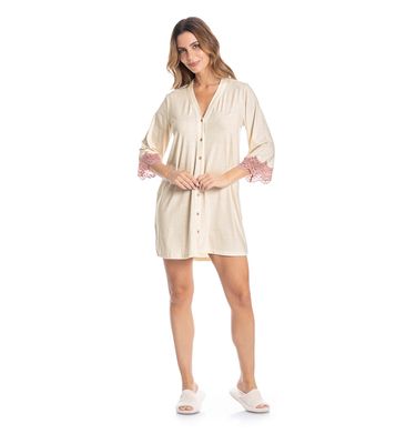 Camisão Curto Abotoado Laura - Imagem 3 - Mobile