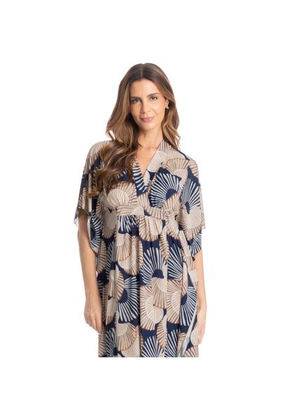 Kaftan Longo Oceano Azul-marinho - Imagem 1