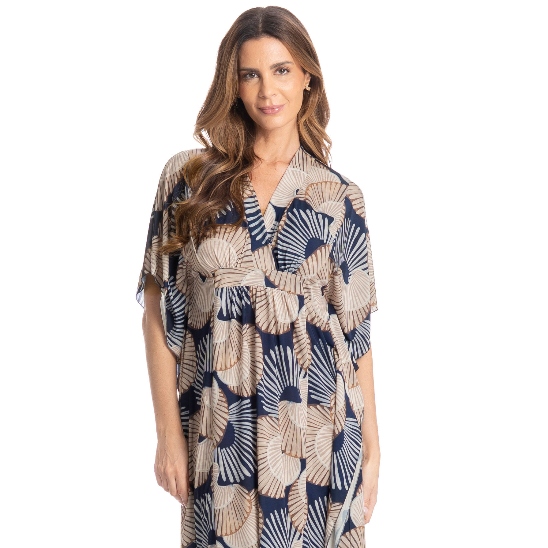 Kaftan Longo Oceano Azul-marinho - Imagem 1
