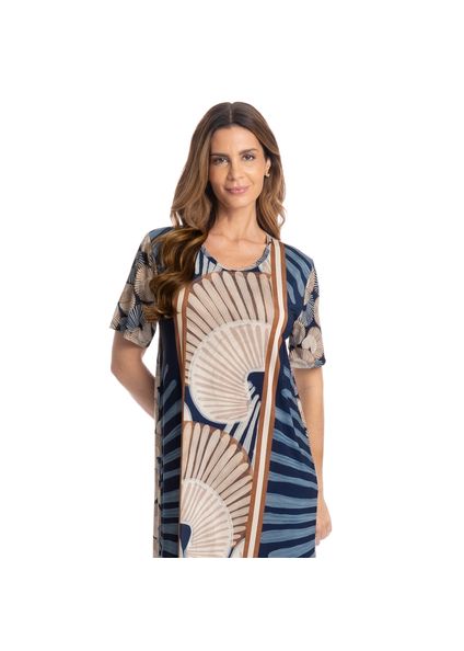 Camisão Feminino Médio Oceano Azul-marinho - Imagem 1