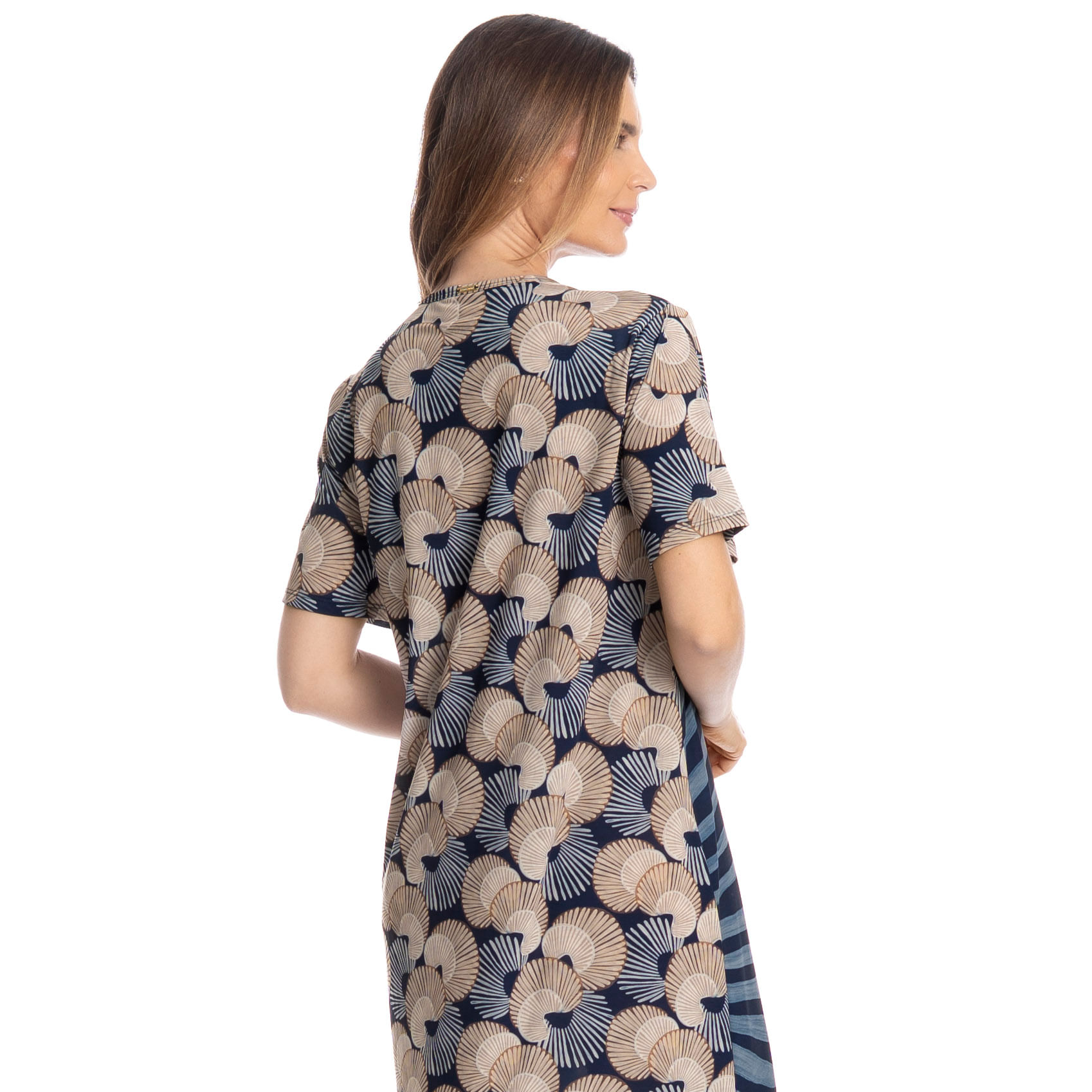 Camisão Feminino Médio Oceano Azul-marinho - Imagem 2