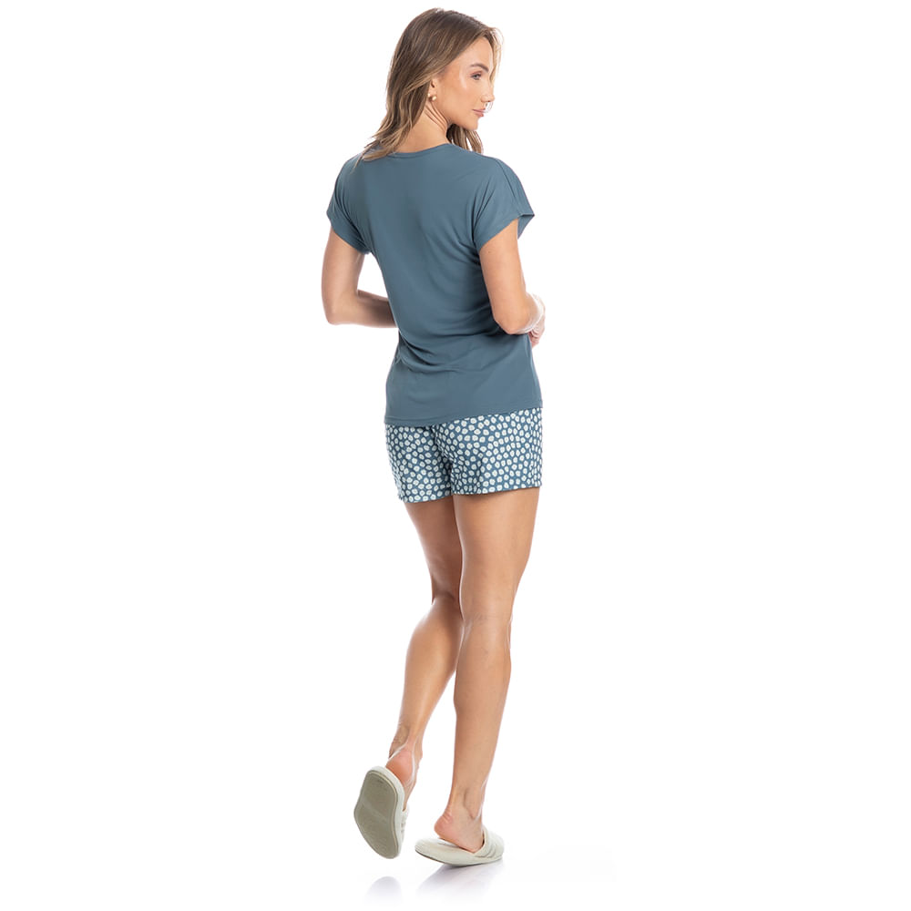 Pijama Curto Feminino Oceano - Imagem 4 - Mobile