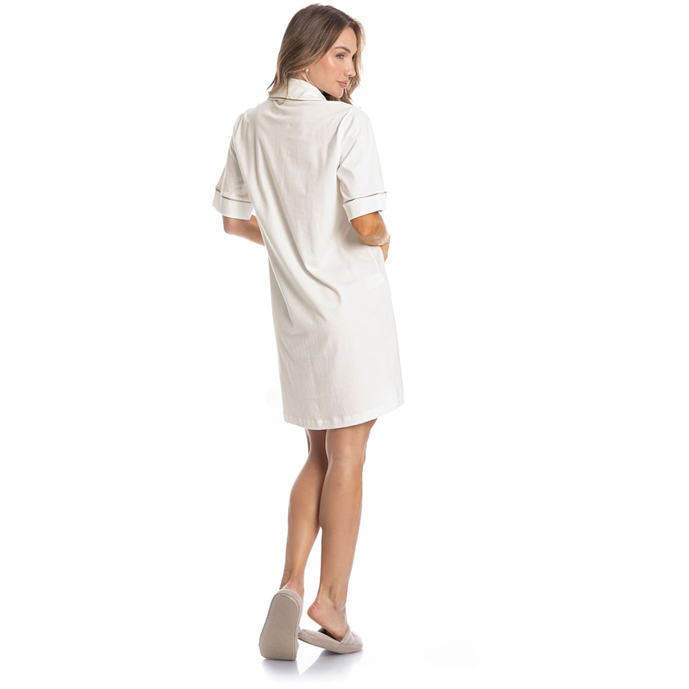Camisão Feminino Abotoado Curto Bela - Imagem 4 - Mobile